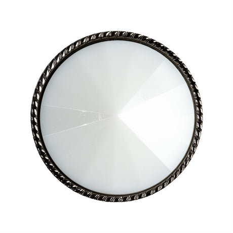 White and Gunmetal 2-Piece Cone-Shaped Shank Back Button - 45L/29mm