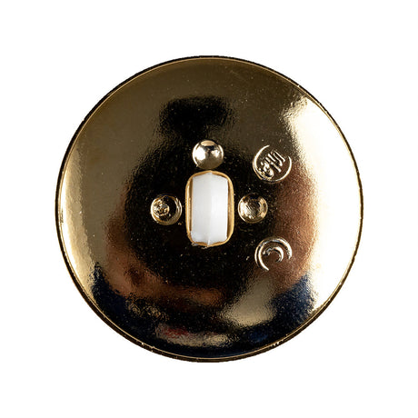 White and Gold 2-Piece Cone-Shaped Shank Back Button - 45L/29mm