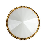 White and Gold 2-Piece Cone-Shaped Shank Back Button - 45L/29mm