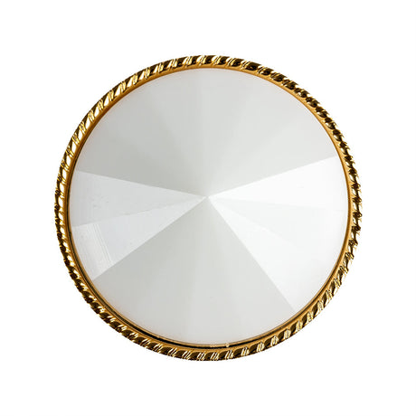 White and Gold 2-Piece Cone-Shaped Shank Back Button - 45L/29mm