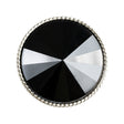 Black and Silver 2-Piece Cone-Shaped Shank Back Button - 45L/29mm