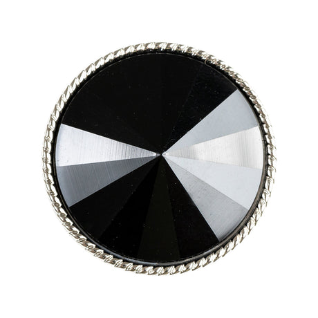 Black and Silver 2-Piece Cone-Shaped Shank Back Button - 45L/29mm