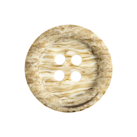 Brown Rice and Bleached Sand Rippled Tire Rimmed 4-Hole Button - 40L/25.5mm