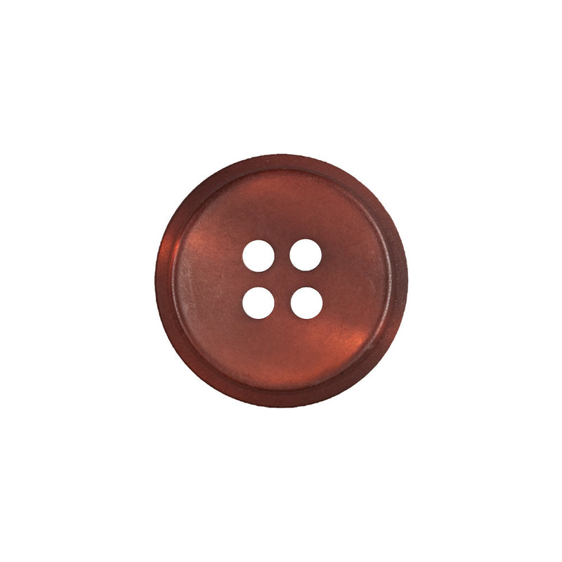 Red Iridescent Saucer Rimmed Plastic Button - 30L/19mm