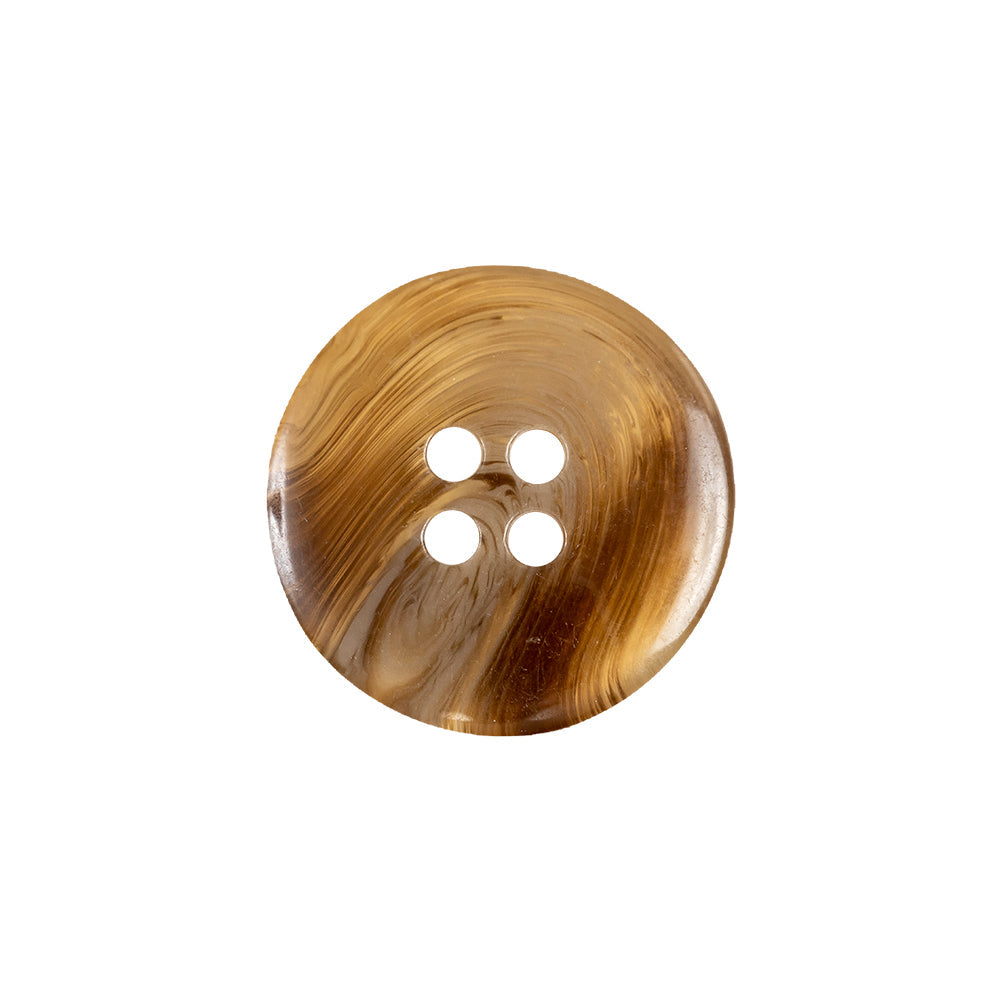 Brown, Beige and White Translucent Swirl 4-Hole Plastic Button - 32L/20mm