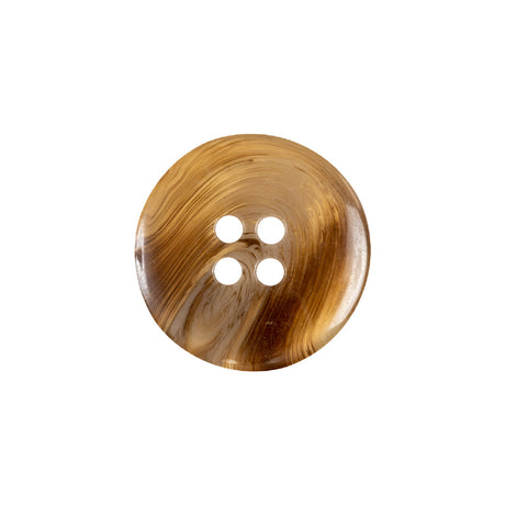 Brown, Beige and White Translucent Swirl 4-Hole Plastic Button - 32L/20mm
