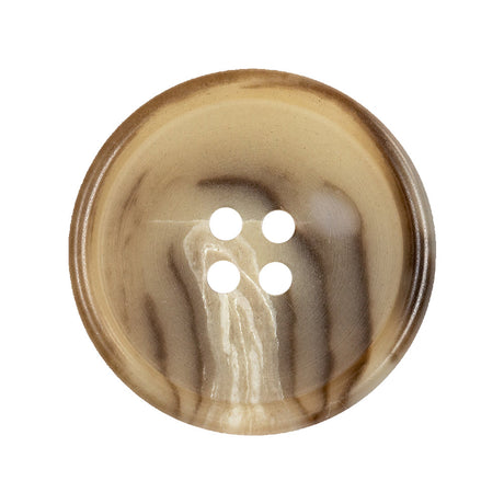 Caribou, Incense and White Abstract 4-Hole Tire Rimmed Plastic Button - 44L/28mm