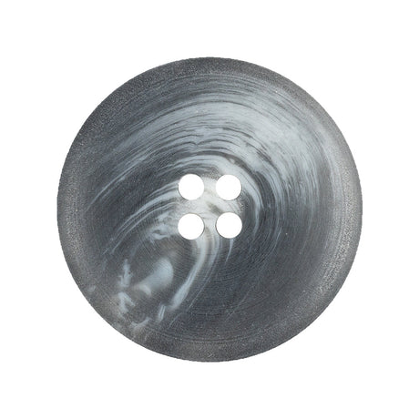 Gray and Silver Cloud Swirled 4-Hole Shallow Plate Plastic Button - 44L/28mm