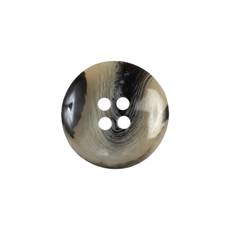 Black and Kelp Swirl 4-Hole Low Convex Plastic Button - 32L/20mm