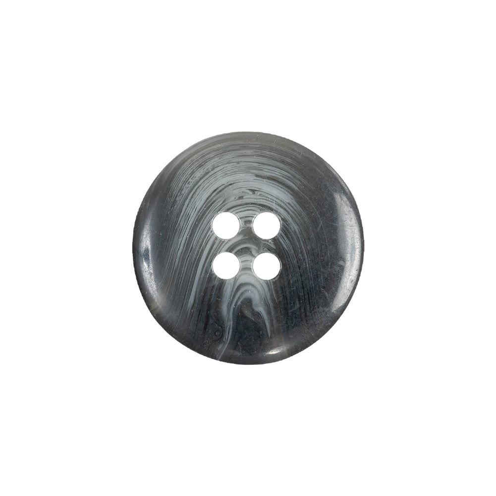 Charcoal, Silver Cloud and Translucent Swirl 4-Hole Low Convex Plastic Button - 32L/20mm