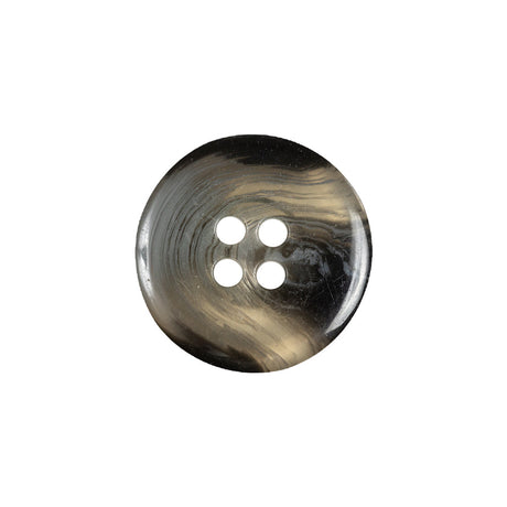 Charcoal and Dove Gray Translucent Swirl 4-Hole Shallow Plate Button - 32L/20mm