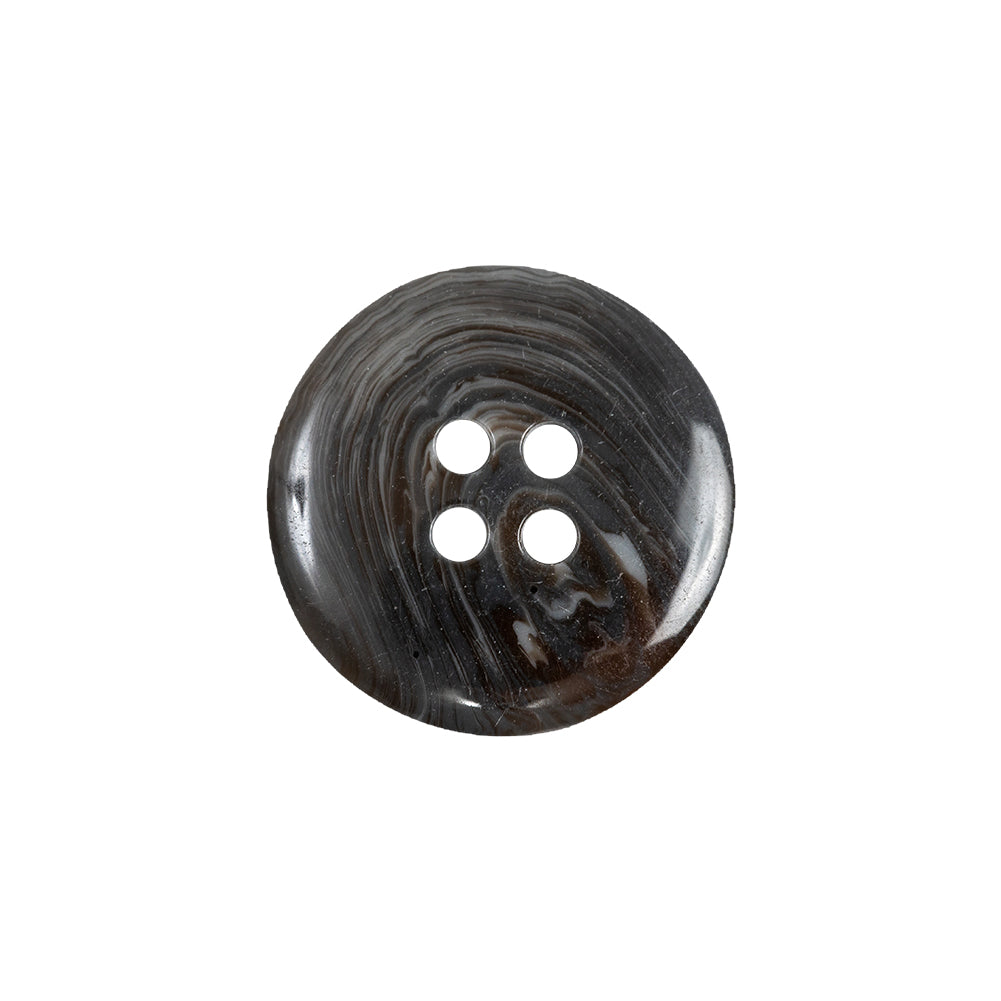 After Dark and White Translucent Swirl 4-Hole Plastic Button - 32L/20mm