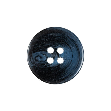 Deep Navy and Blue Swirled 4-Hole Narrow Rimmed Plastic Button - 33L/21mm