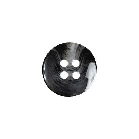 Inkblot, Silver Cloud and Translucent 4-Hole Tire Rimmed Plastic Button - 24L/15mm