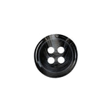 Inkblot, Silver Cloud and Translucent 4-Hole Tire Rimmed Plastic Button - 24L/15mm