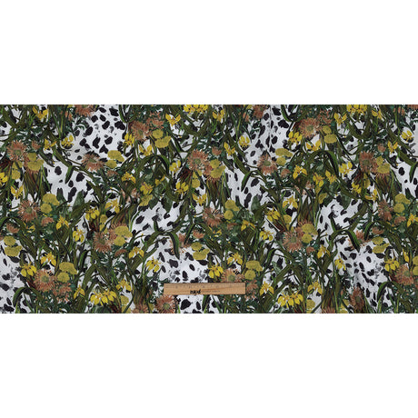 Mercerized Organic Egyptian Cotton Voile - Spotted Iris and Chrysanthemums - Toulouse Collection