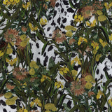 Mercerized Organic Egyptian Cotton Voile - Spotted Iris and Chrysanthemums - Toulouse Collection