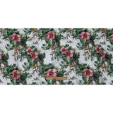Mercerized Organic Egyptian Cotton Voile - Coral Florals and Foliage - Toulouse Collection