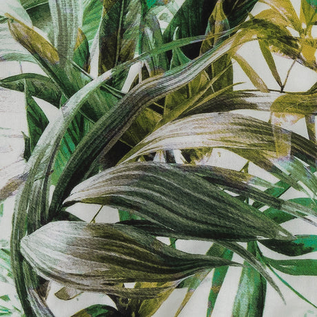 Mercerized Organic Egyptian Cotton Shirting - Green and Yellow Tropical Oasis - Ravello Collection