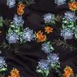 Mercerized Organic Egyptian Cotton Shirting - Tiger Lilies and Chrysanthemums - Ravello Collection