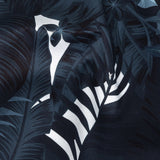 Mercerized Organic Egyptian Cotton Shirting - Total Eclipse Tropical Leaves - Ravello Collection