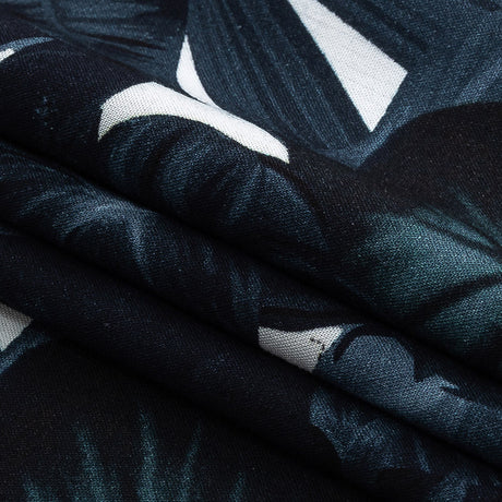 Organic Viscose Batiste - True Teal Tropical Leaves - Loreto Collection