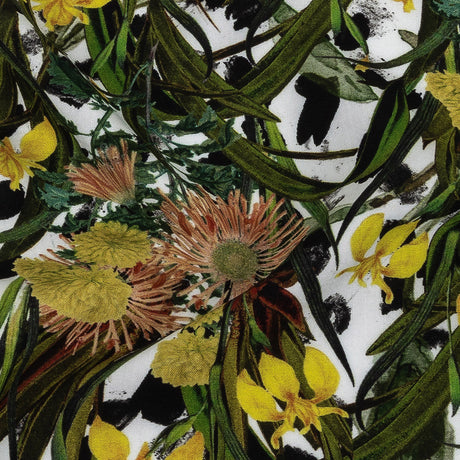 Organic Viscose Batiste - Spotted Iris and Chrysanthemums - Loreto Collection