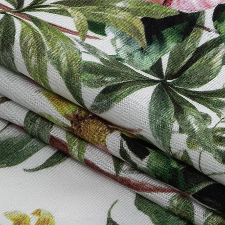 Organic Viscose Batiste - Coral Florals and Foliage - Loreto Collection