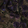 Italian Shimmering Purple and Gray Floral Vegan Crinkled Woven
