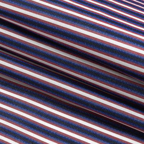 Red, White, and Blue Striped Cotton Shirting