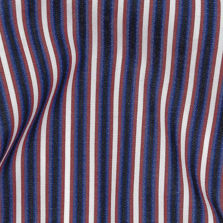 Red, White, and Blue Striped Cotton Shirting