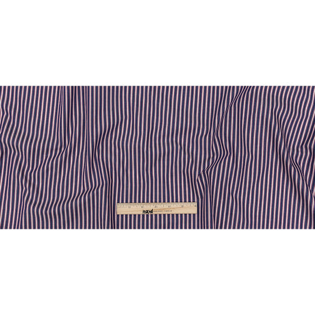 Red, White, and Blue Striped Cotton Shirting