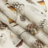 Floating Feathers Printed Linen Woven
