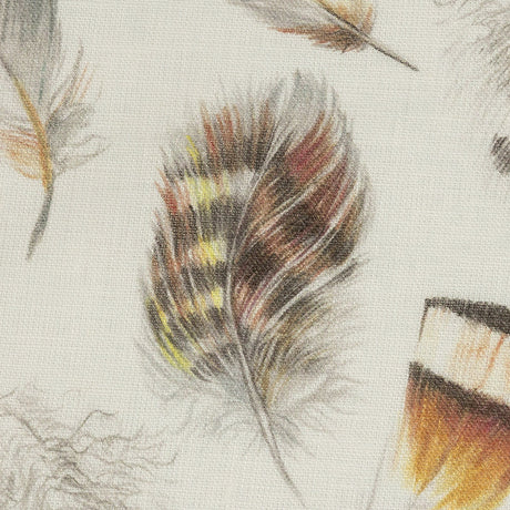 Floating Feathers Printed Linen Woven