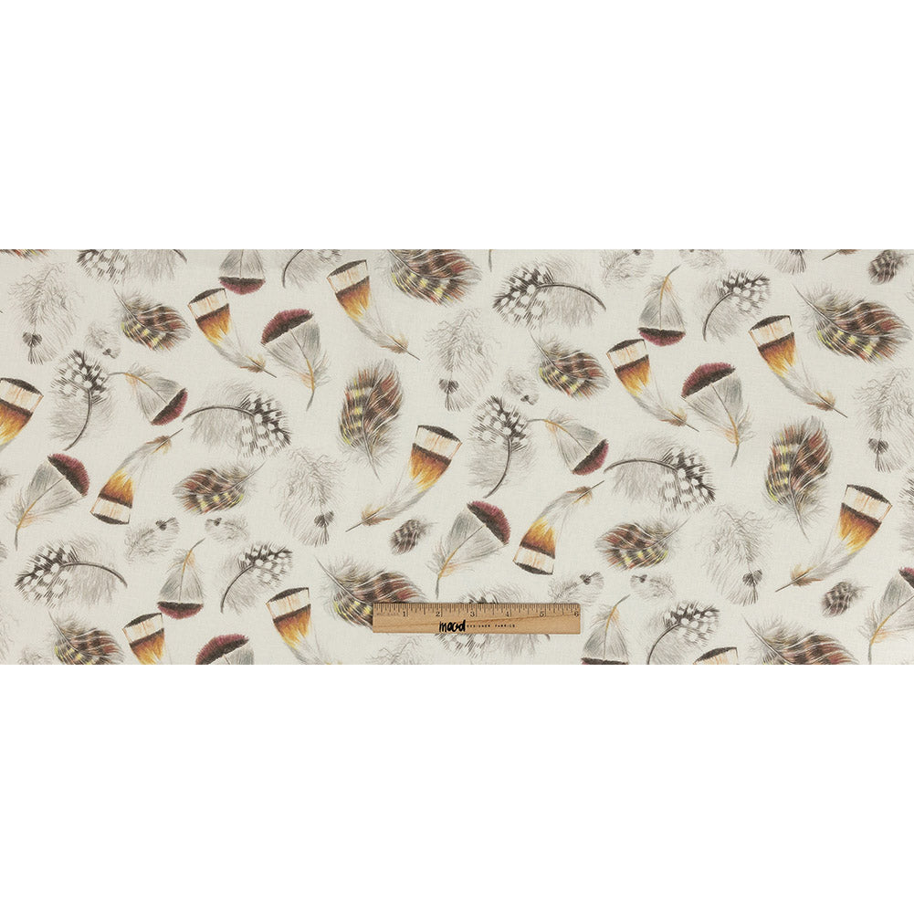 Floating Feathers Printed Linen Woven