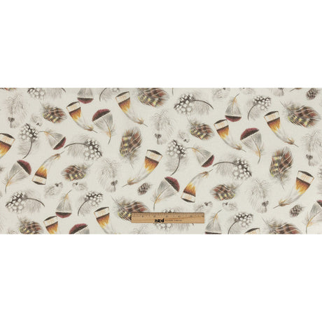 Floating Feathers Printed Linen Woven
