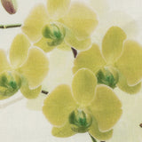 Tilted Grape Green Orchid and Tofu Printed Linen Woven