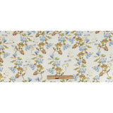 Sky Blue and Olive Watercolor Floral Printed Linen Woven