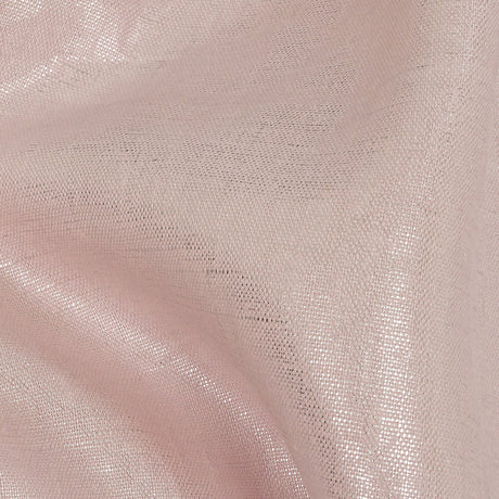 Medium Weight Linen Woven with Metallic Foiling - Light Pink and Silver - Bianca Collection
