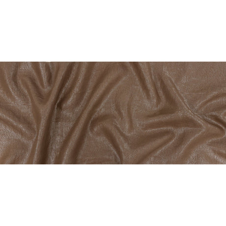 Medium Weight Linen Woven with Metallic Foiling - Raw Umber and Silver - Bianca Collection