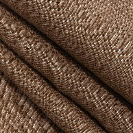 Medium Weight Linen Woven with Metallic Foiling - Raw Umber and Silver - Bianca Collection