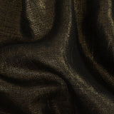 Medium Weight Linen Woven with Metallic Foiling - Smoke Grey and Gold - Bianca Collection