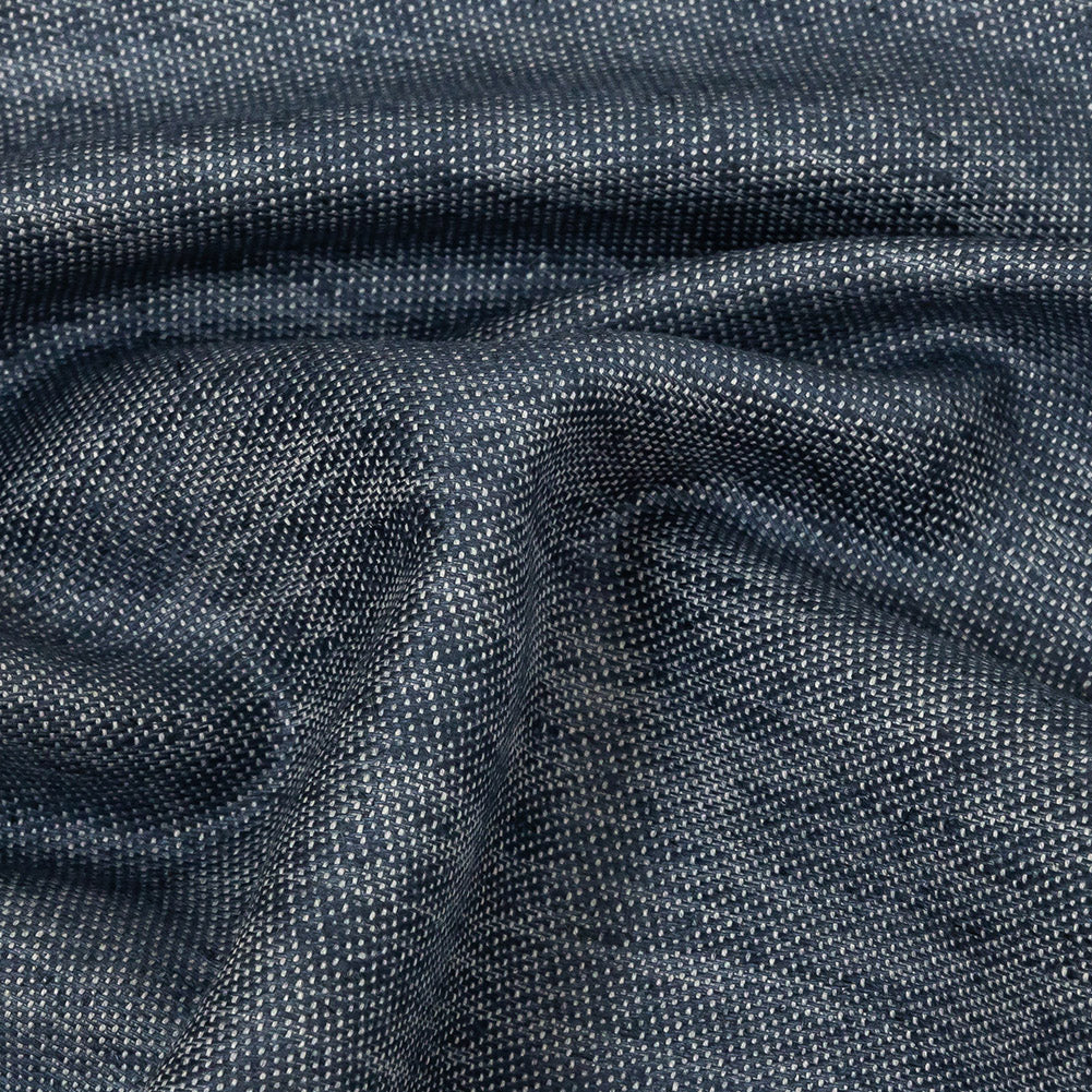 Cotton, Tencel and Linen Blended Woven - Heathered Indigo - Toledo Collection