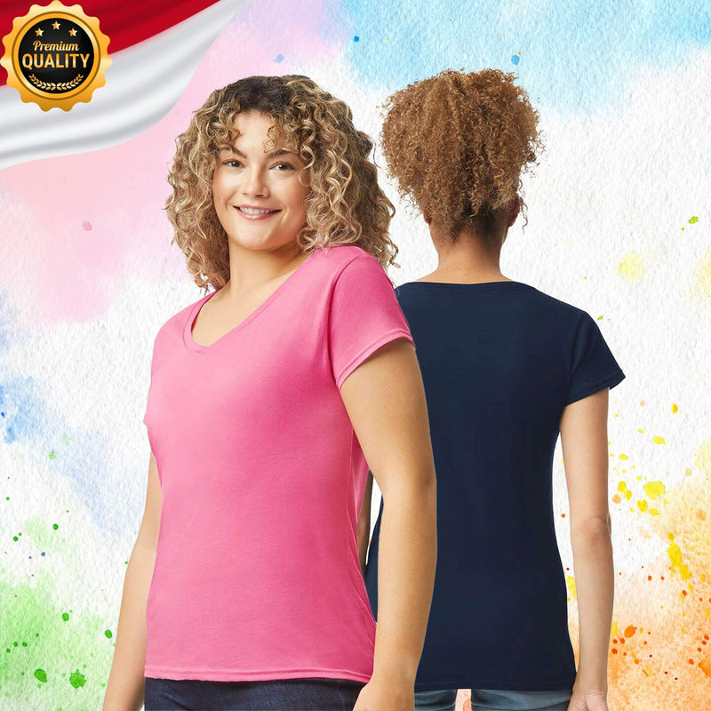 Gildan® Women’s Softstyle V-Neck T Shirt Lightweight Soft & Semi Fitted