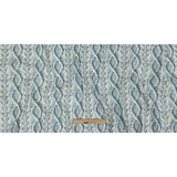 Blue Haze and Flint Stone Cable Knit Printed Stretch Linen and Rayon Woven