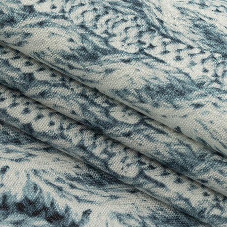 Blue Haze and Flint Stone Cable Knit Printed Stretch Linen and Rayon Woven