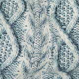 Blue Haze and Flint Stone Cable Knit Printed Stretch Linen and Rayon Woven