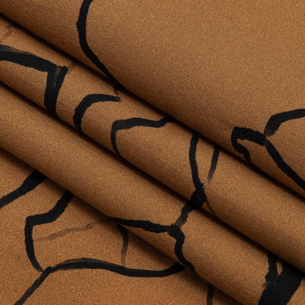 Mood Exclusive Toasted Honey Mountain Brushstrokes Cotton Poplin