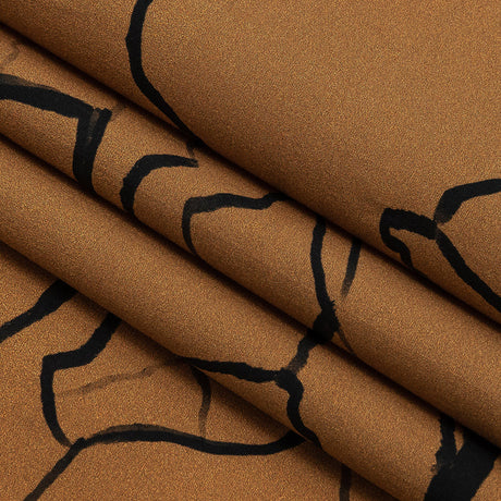 Mood Exclusive Toasted Honey Mountain Brushstrokes Cotton Poplin