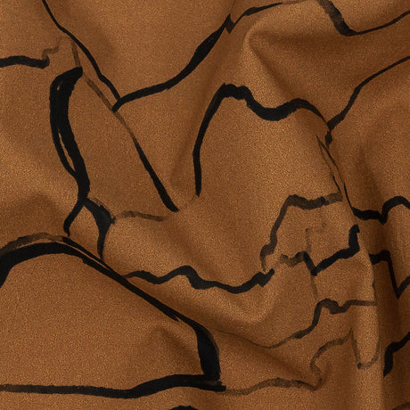 Mood Exclusive Toasted Honey Mountain Brushstrokes Cotton Poplin